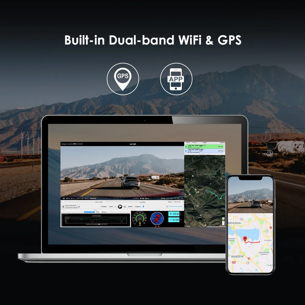 VIOFO A129 Plus Duo Автомобильный видеорегистратор с камерой заднего вида Quad HD ночное