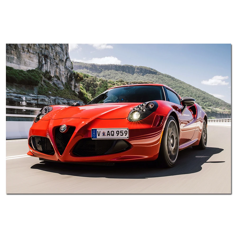 1 шт. Картина на холсте Alfa Romeo 4C спортивные автомобили HD плакаты и принты настенные