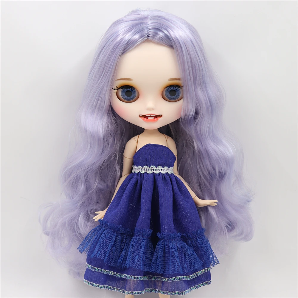 Blyth Обнаженная ледяная bjd кукла резные губы открытый рот матовая Заказная лицо фиолетовые волосы 1/6 суставное тело ледяная bjd DIY игрушка девочка подарок