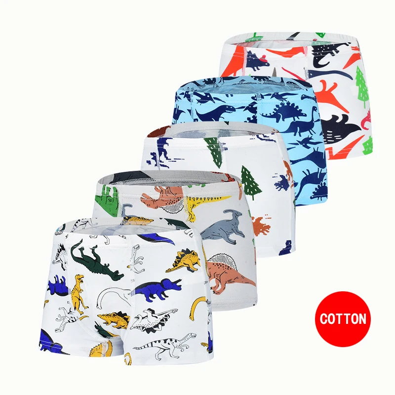 Underpants Boys Briefs Dinosaur Children Cotton Cartoon 5pcs for Shorts Baby Kids 2-9T