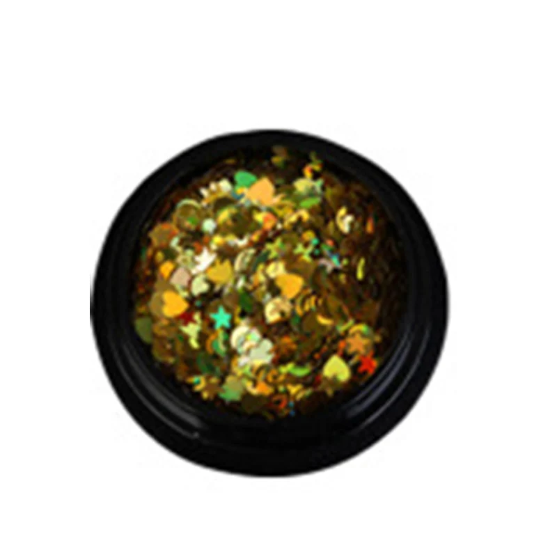 Nail Glitter Sequins Ultra-thin Colorful Mixed Moon Star Shaped Face Body Hair Manicure Accessories KG66