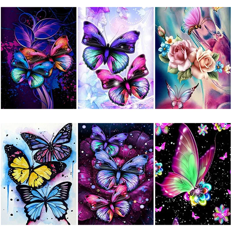 

DIY 5D Diamond Painting Full Round/Square Drill color butterfly Diamond Art Embroidery Animal Cross Stitch Resin Home Decor Gift