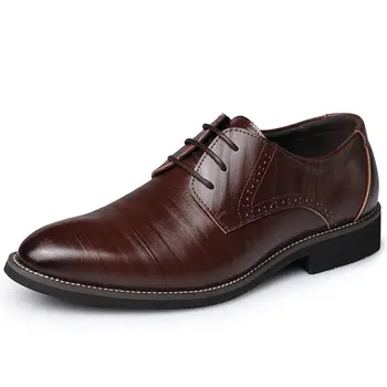 

Genuine Leather Men's Dress Shoes British Style Fashion Lace Up Shoes Formal Oxford Classic Gentleman Shoes Plus Size 37-47