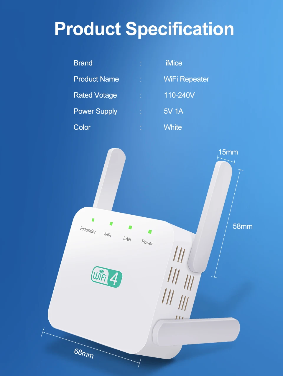 5G WiFi Repeater Wifi Amplifier Signal Wifi Extender Network Wi fi Booster