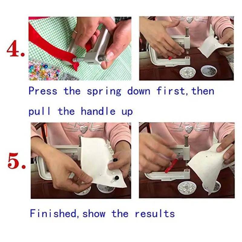 Manual White Pearl Beads Hand Press Pearl Setting Machine Jewelry Making Tools