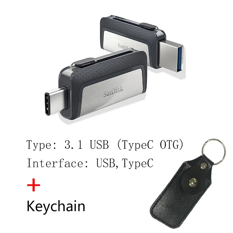 Sandisk type C OTG USB флэш-накопитель 64 128 ГБ Флешка 128 Гб 64 ГБ 32 ГБ 256 ГБ флеш-накопитель 3,1 USB флешка диск на ключе памяти для телефона - Цвет: SDDDC2 BB