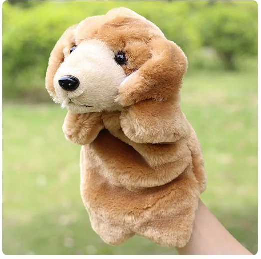 Hand Puppet Моделирование животных Медведь Панда Свинья собака ручной кукольный плюшевый ручной Мопс ручной поп куклы Обучающие Развивающие игрушки марионеты - Цвет: Hand Puppet