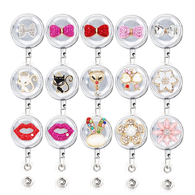 Animal Flower Kiss 3.2cm Retractable Badge Holder Belt Clips Metal ID Badge  Reel Heavy Duty Steel Wire Cord - AliExpress