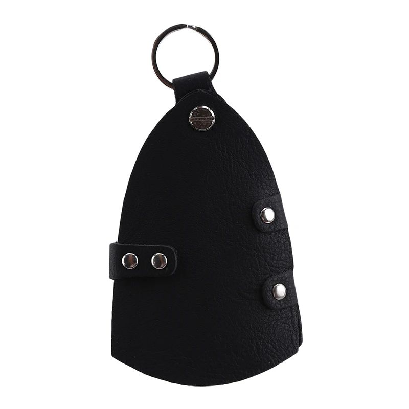 Брелок для ключей из натуральной кожи для мужчин, держатель для ключей для женщин, органайзер, сумка-чехол для ключей, сумка, чехол для ключей - Цвет: black