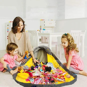 

1.5M Kids Play Mat Toy Storage Bags oversized Cleanup Organizer Play Mat Durable Lego toy Storage Bag Outdoor Building Blocks Ma