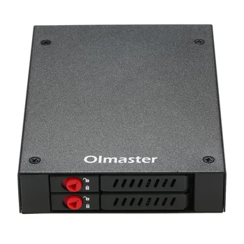 

OImaster Full Metal 2 Bays Mobile Rack with Lock LED Indicator Support Hot Swap for 2.5'' SATA HDD/SSD Fits PC 3.5''Floppy