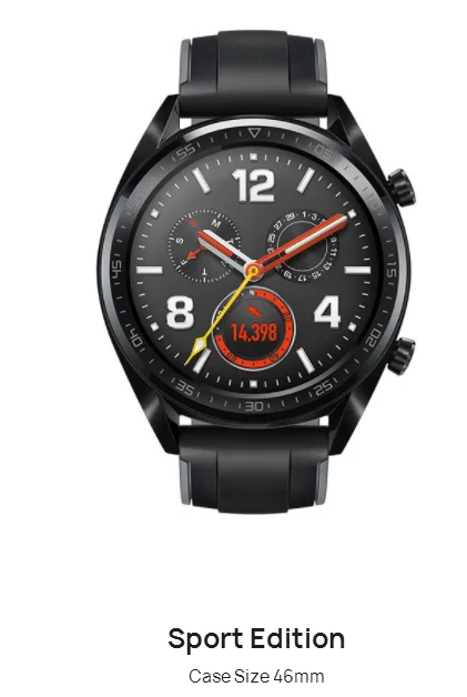 Sport Black Оригинальные Универсальные часы HUAWEI GT Smart GT, водонепроницаемый трекер сердечного ритма, поддержка gps, мужской спортивный трекер, умные часы, Android IOS - Цвет: Sport Black
