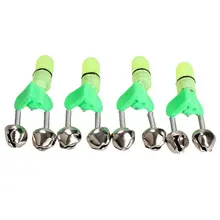HTHL-4pcs светодиодный индикатор укуса удочки, красный светильник, двойной колокольчик Предупреждение ющий прибор, желтый+ зеленый