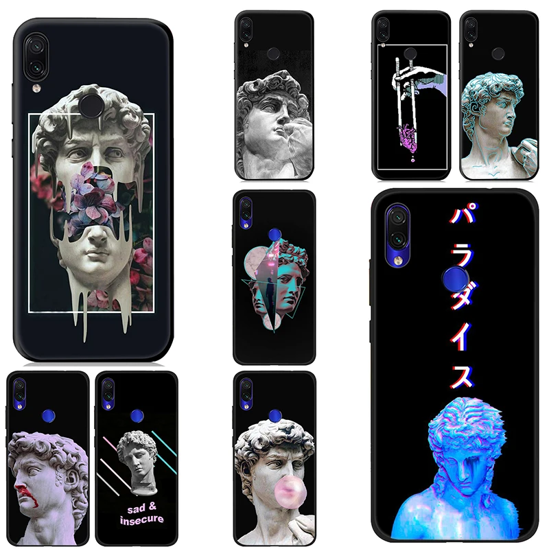 IYICAO David Statue funny Soft Case for Xiaomi Redmi K20 8A 7A 7 S2 6 Pro 5 Plus Go 5A 4X 4A Silicone |
