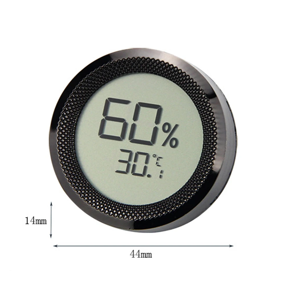 Temperature Humidity Meter, Embedded Hygrometer Intelligent Detection Round  Compact with Rubber Ring for Cigar Box