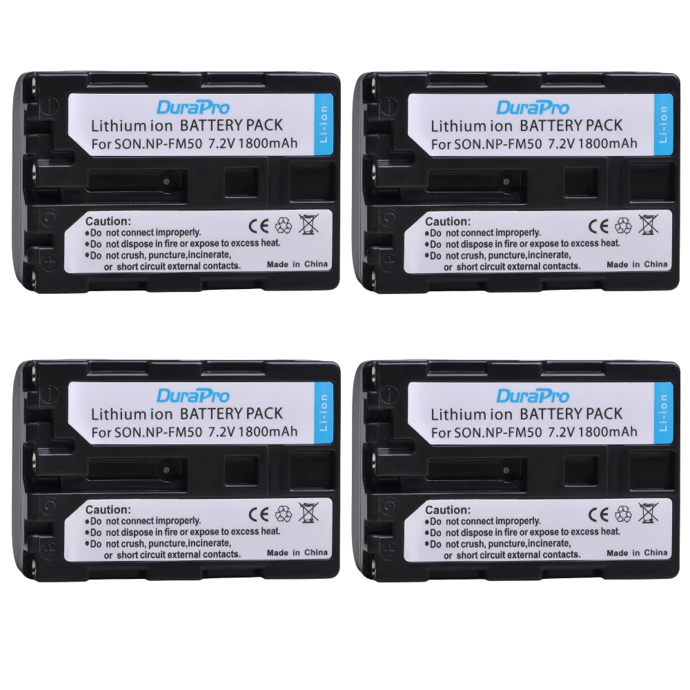4 Battery Комплект из 2 предметов 1800 мА/ч, NP-FM50 NP FM50 Камера Батарея+ ЖК-дисплей USB Зарядное устройство для sony NP-F550 F570 F770 F750 F960 F970 FM500H FM70 QM91D QM71 - Цвет: 4 Battery