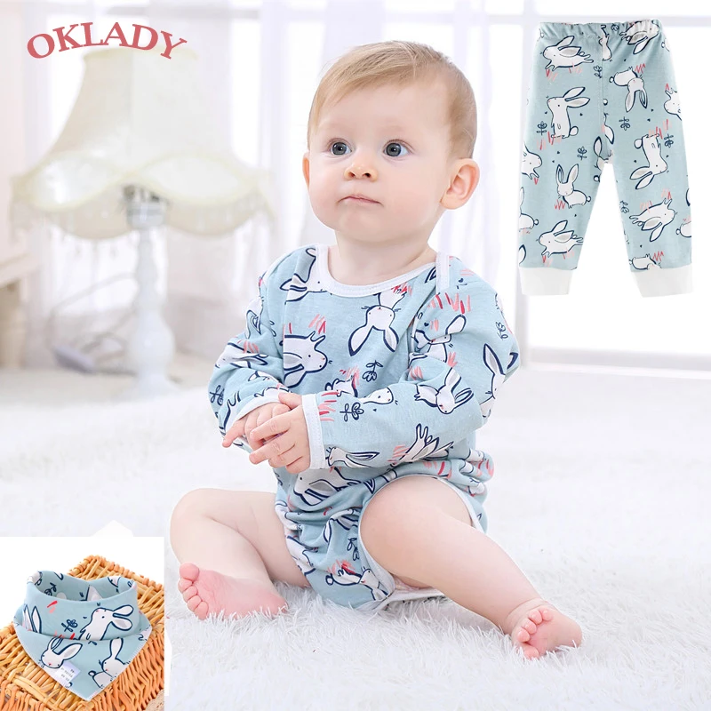 OKLADY/комплект зимней детской одежды для новорожденных мальчиков, Детский комбинезон для девочки, хлопковая одежда унисекс с героями мультфильмов, одежда для малышей, штаны на возраст от 3 до 6 месяцев, шапка или нагрудник