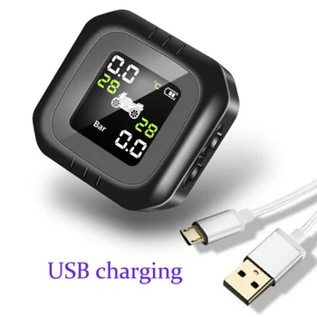 

Balight LCD Motorcycle Tire Pressure Monitoring System TPMS External Sensor Real Time Monitor Abnormal Alarm Tire Tool