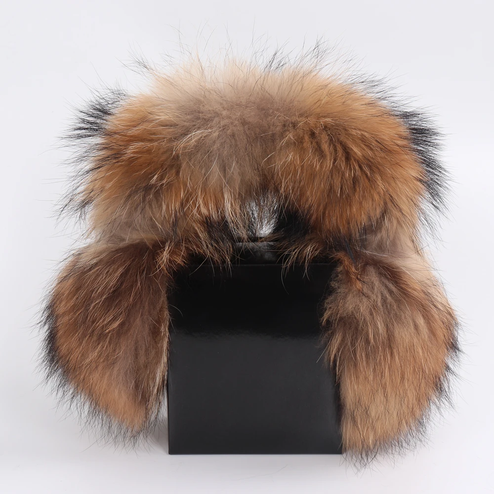 New Fashion Women Natural Real Fox Fur Earmuffs Plush Winter Warm Big Fox Fur Ear Muffs Girls Luxury Earmuff