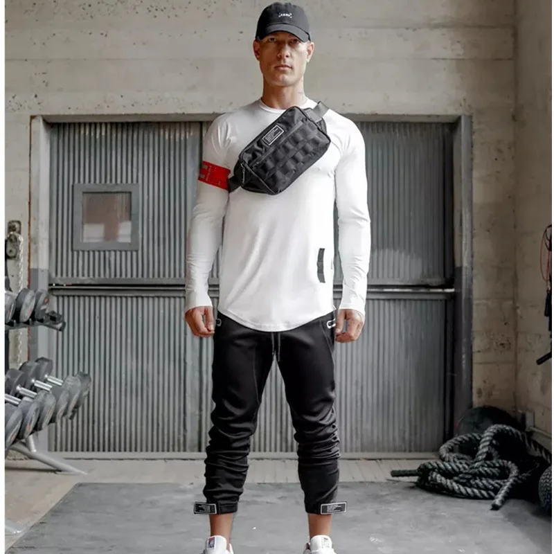 Muscle Fitness Brothers Autumn New Style Men Sports Casual Apparatus Exercise Running Quick-Dry Super Elastic Long-sleeved T-shi