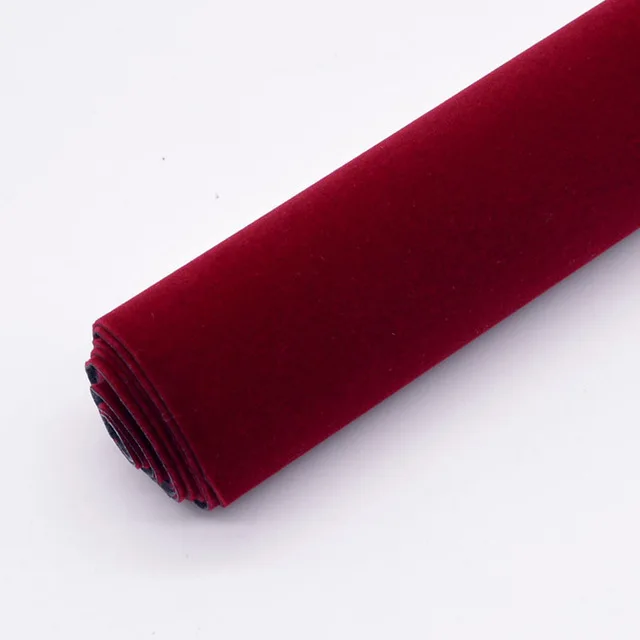 Wine Red 45 см* 1 м бархатная ткань липкий задний клей задние листы флокированная ткань для DIY дизайна - Цвет: Wine Red