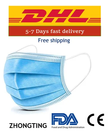 

DHL free shipping face Mask Disposable Non-Woven 3-layer BFE > 95% *150pcs TING