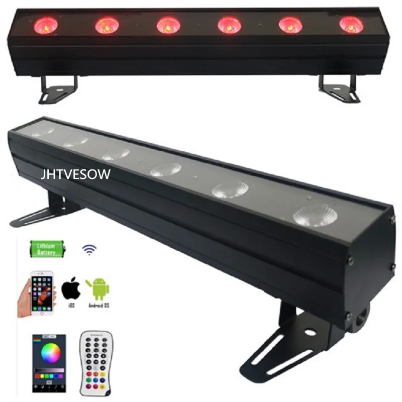 

led bar dmx wireless and battery powered vertical bar light rgbwa uv color mixing wall wash effect bar 6x12w