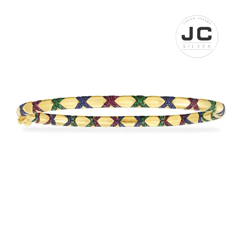 JC новые модные подвески серебро 925 оригинальная гравировка, многоцветный Племенной браслет с крестами, браслет для женщин Гламурное ювелирное изделие подарок - Окраска металла: Золотой цвет