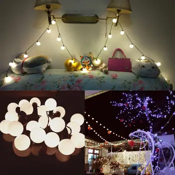

20 LEDs Round Ball String Light Plug In Bulb Waterproof Holiday Party Home Porch Q0KF