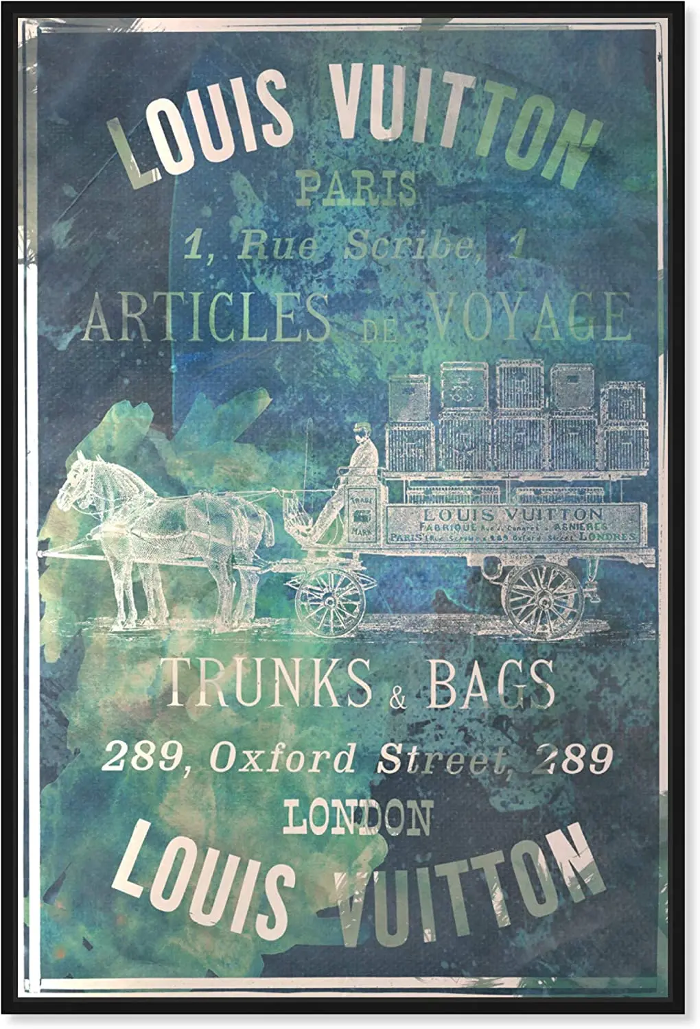

The Oliver Gal Artist Co Fashion and Glam Framed Wall Art Canvas Prints Articles on The Water Road Signs Home DecorGreen Blue