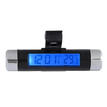 

An electronic clock thermometer car kit, transparent LCD display, electronic clock gas output