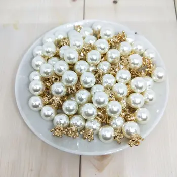 

10mm Artificial Pearl With Crown Jewelry Craft Making Bead Ring Hanging Hole DIY Earring Costume Clothing Garment