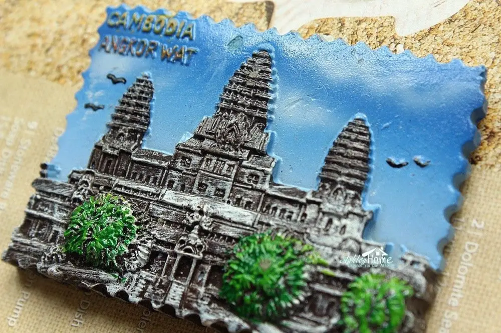Ангкор Ват туристические Путешествия Сувенир 3D Смолы Декоративный магнит для