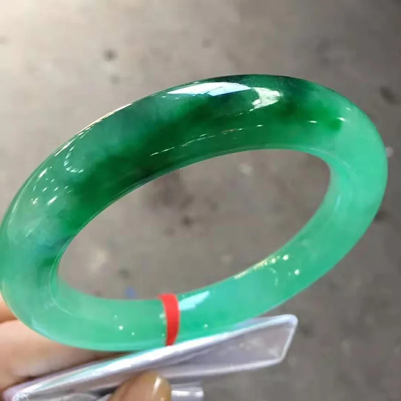 Myanmar Jadeite ice прозрачный идеальный бобы плавающий зеленый цветок круглый бар браслет(включая сертификат