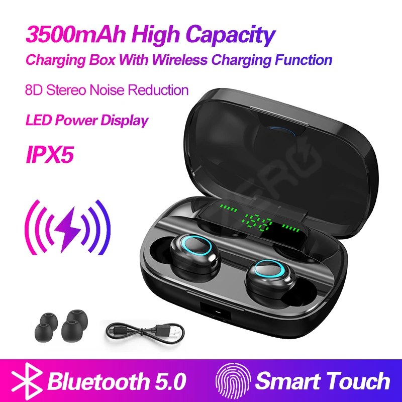 Wireless Charge B S11 Bluetooth наушники сенсорный отпечаток пальца TWS беспроводные наушники 8D Стерео шумоподавление Гарнитура наушники для телефона - Цвет: Wireless Charge B