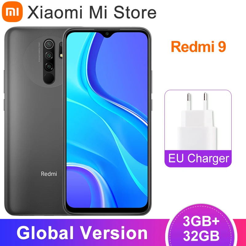 Смартфон Xiaomi Redmi 9 3 Гб ОЗУ 32 ПЗУ камера 13 МП + 8 Мп Helio G80 экран Глобальная версия