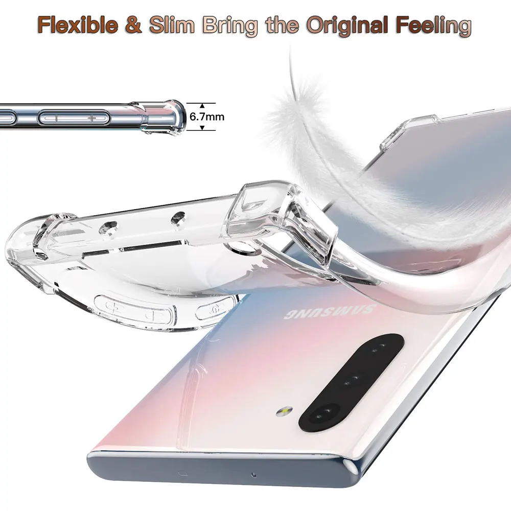 Luxury Silicone Shockproof Transparent Back Case Cover For Samsung Galaxy Note 10 Plus S10 S9 S8 Fundas Coque Phone Accessories (2)