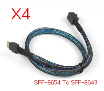 

4PCS/LOT MINI SAS 38P SFF-8654 36 pin to Mini-SAS SFF-8643 Server Data RAID Transmission Cable 50CM Free Shipping