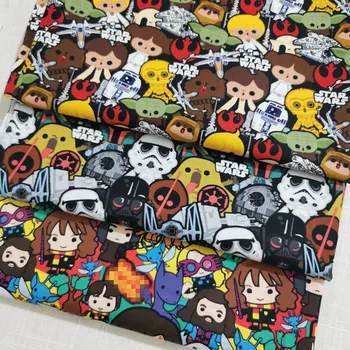 

Cartoon Helmet 100% Cotton Fabric for Boy Clothes Hometextile Cushion Cover Curtain DIY 105cm Width BL103