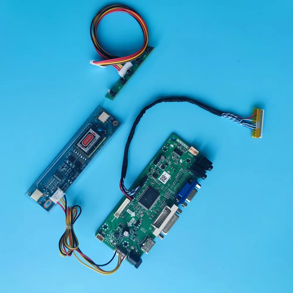 Monitor de Áudio Lvds m. Nt68676 Kit com Placa Controladora de Tela Ccfl para 191920×1200 Faça Você Mesmo Vga Dvi Painel Lcd de 17.0 Polegadas