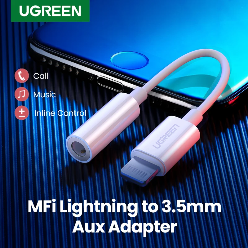 Ugreen MFi Lightning to 3 5mm Jack Headphones Adapter 3 5 AUX Cable Converter for iPhone 12 SE 11 11 Pro Max X XR iPhone 7 8 8P