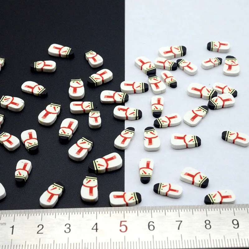 10mm 100g 100 г/лот полимерная Горячая глина Fimo Рождественский снеговик для рукоделия, DIY Slime - Цвет: 10mm 100g