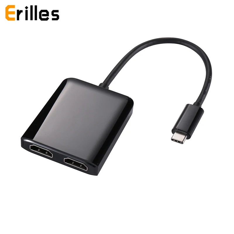 USBC к HDMI 4 60 Гц конвертер концентратор usb Тип C 3 1 двойной HDTV видео адаптер док-кабель