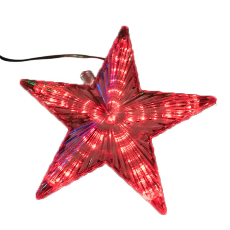 Светодиодный светильник с рождественской звездой и мерцающими огнями, макушка для новогодней елки, украшения на рождественскую елку, вечерние украшения для дома - Цвет: R