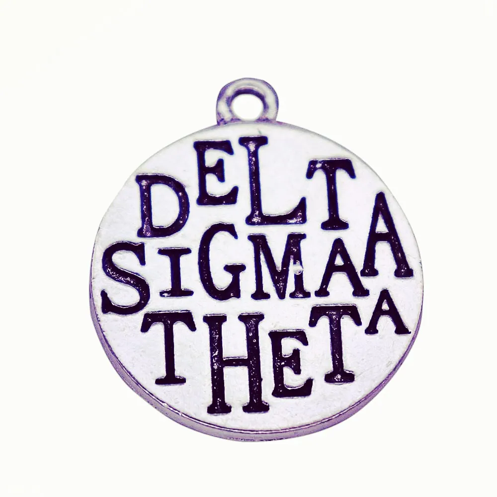 

Custom Engraved Diy Metal Alloy Greek Letter Delta Sigma Theta Charm Sorority DST Symbol jewelry For Necklace Bracelet DIY
