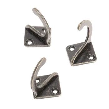 

5Pcs Antique Bronze Hooks Zinc Alloy Vintage Wall Hook Hangers Hat Coat Clothes Towel Robe Hook Bath Door Hanger W/Screws