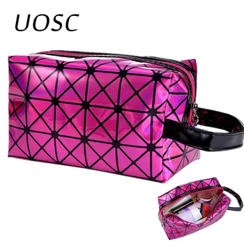 

UOSC PU Women Make up Bag Fashion Travel Organizer Cosmetic Bag Professional Makeup Case Suitcase Toiletry Bag Pouch Beauty Bags
