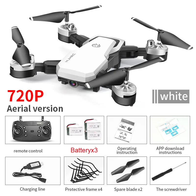 White 720P 3B Foam HJ28 Профессиональный мини складной Дрон с камерой 1080P широкий угол Wi-Fi FPV высота удержания RC Квадрокоптер Вертолет игрушка X12S E58 - Цвет: White 720P 3B Foam