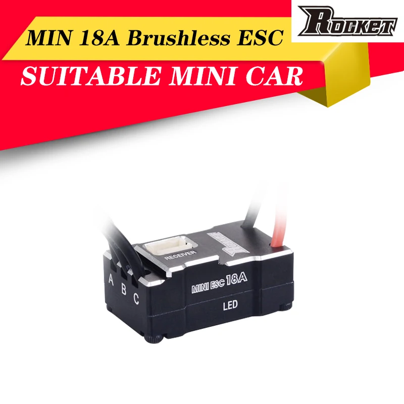 Rocket mini 18A бесщеточный Электрический контроллер скорости ESC для Kyosho Mr03 Pro Atomic DRZ 1/24