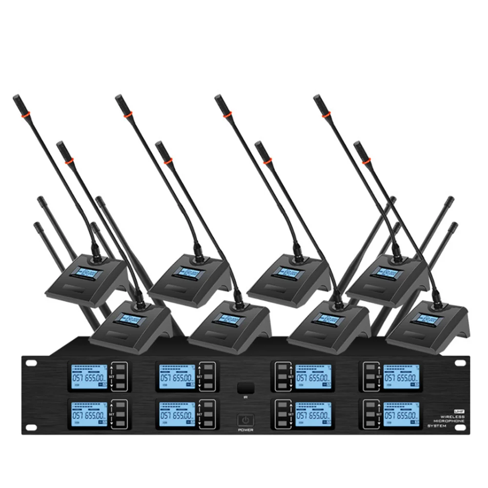 Professional wireless microphone system 8 head-mounted condenser microphones for stage performance microphone wireless 
